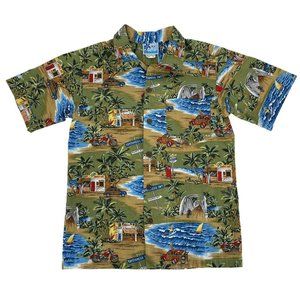 Kids Tropical Print Shirt - Green